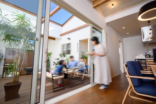 飯田市　注文住宅　平屋　中庭