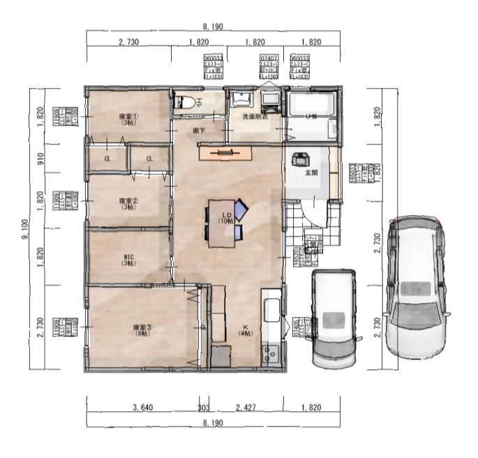 平屋19.53坪　4人(195304)
