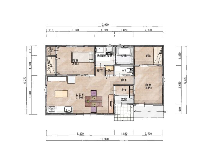 平屋19.78坪　2人(197802)