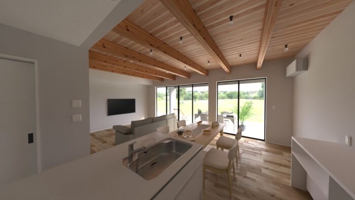 高森町 注文住宅 リビング 内観写真 施工事例