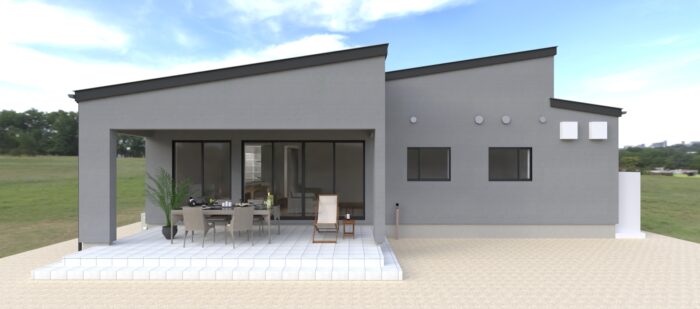 高森町 注文住宅 外観 テラス 中庭