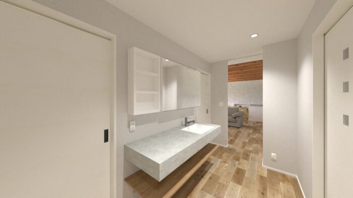 高森町 注文住宅 アイカ洗面台