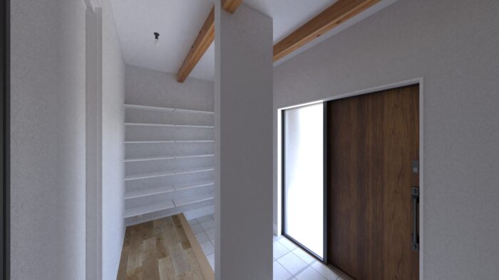 高森町 注文住宅 玄関 シューズクローク