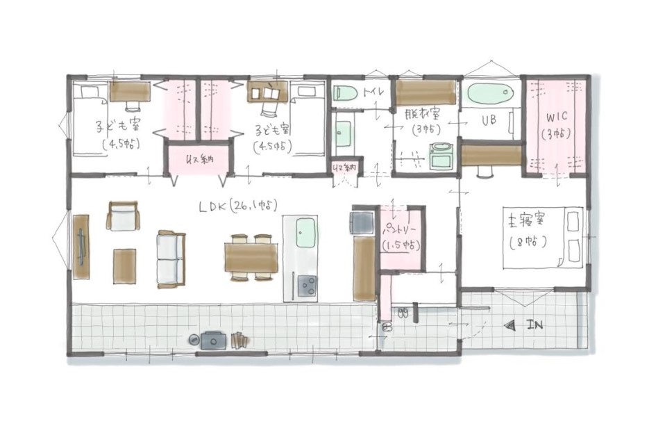 平屋　34.0坪　4人(340004)