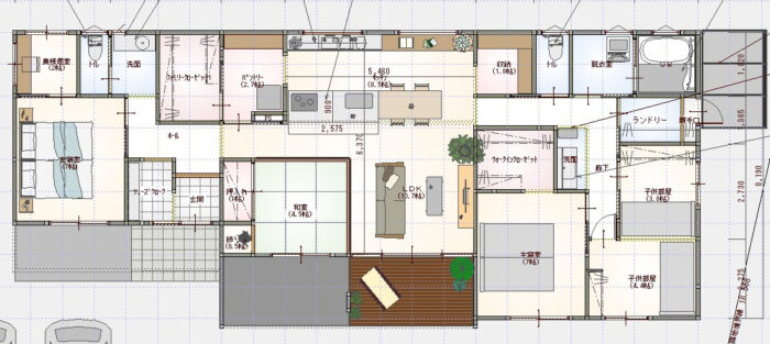 平屋39.57坪　6人(1F395706)