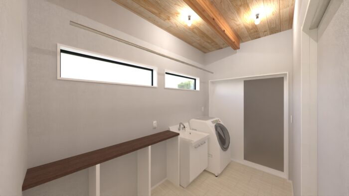 高森町　注文住宅　ランドリールーム兼脱衣